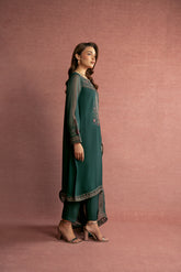 2 Piece Chiffon Embroidered Suit (AP0051)